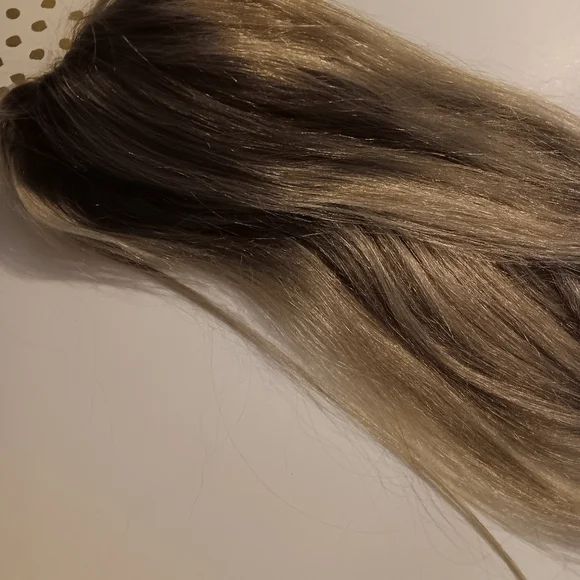 Ash Blonde Human Hair Topper, 25 Inch European Hair, Low Light,highlights,custom - Picture 4 of 12